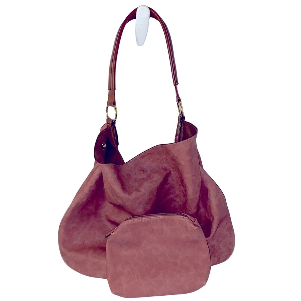 ANTHROPOLOGIE leather oversize tote & coin purse